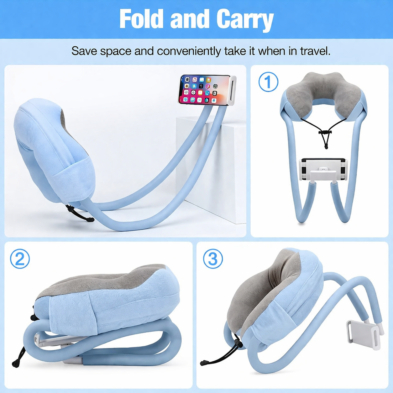 Horizon 2-in-1 Hands-Free Neck Pillow Phone Holder