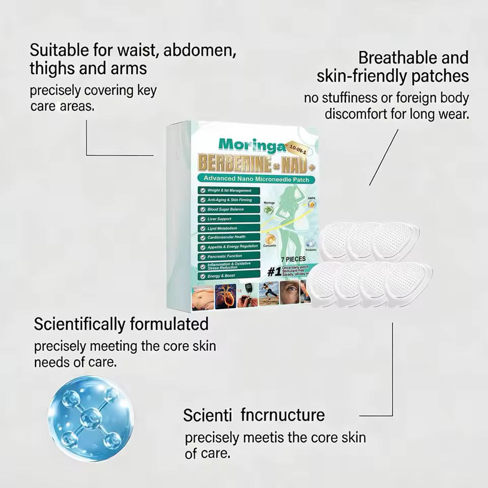 SlimGlow Patch™ – Breakthrough 10-in-1 Nano Microneedle Technology