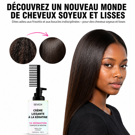 Cheveux frisés et abîmés ? La crème lissante à la kératine qui répare, lisse et hydrate en profondeur