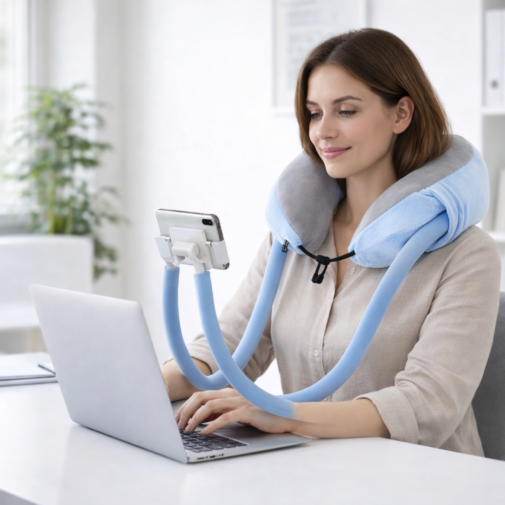 Horizon 2-in-1 Hands-Free Neck Pillow Phone Holder