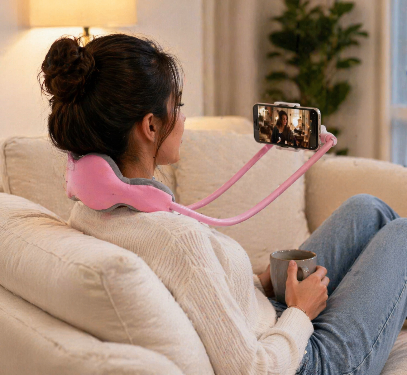 Horizon 2-in-1 Hands-Free Neck Pillow Phone Holder