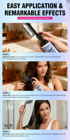 Keratin Hair Straightening Cream with Comb 100ml  Repair Damaged Frizzy Hair Soft Smooth Shiny Straightening Deep Moisturizing