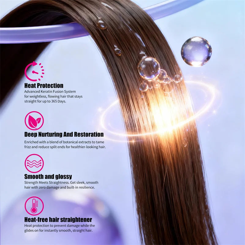 Keratin Hair Straightening Cream with Comb 100ml  Repair Damaged Frizzy Hair Soft Smooth Shiny Straightening Deep Moisturizing